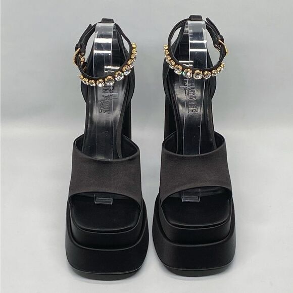 Versace Medusa Crystal Ankle-Strap Platform Sandals - Picture 3 of 15